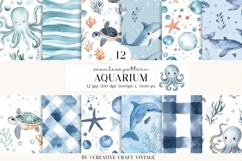 Sea Animals Seamless Pattern, watercolor digital paper Product Image 2
