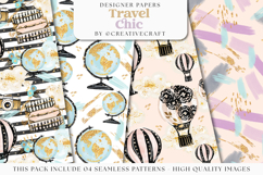 Travel Chic Seamless Pattern, travel fashion digital paper Product Image 1