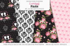 Love Paris Seamless Pattern, fashion chic digital paper Product Image 1