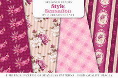 Floral Seamless Pattern, flowers roses digital paper graphic Product Image 1