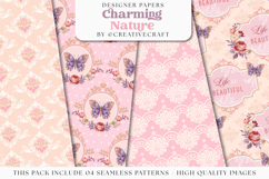 Garden Seamless Pattern, flowers roses digital papers Product Image 1