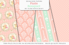 Love Paris Seamless Pattern, fashion chic digital paper Product Image 1