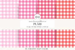 Plaid Gingham Seamless Patterns, rainbow digital papers Product Image 1