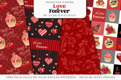 Valentine Day Seamless Pattern, valentine love digital paper Product Image 1