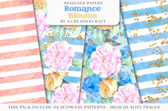 Romance Blooms Seamless Pattern, roses blooms digital paper Product Image 1