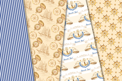 Nautical Sea Seamless Pattern, nautical sea digital papers Product Image 2