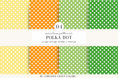 Polka Dot Seamless Patterns, rainbow digital papers, bright Product Image 1