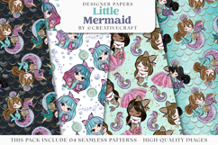Little Mermaid Seamless Pattern, mermaid digital paper Product Image 1