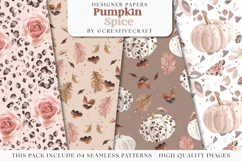 Pumpkin Spice Seamless Pattern, thanksgiving digital paper Product Image 1