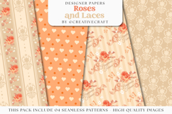 Floral Seamless Pattern, flowers roses digital paper graphic Product Image 1