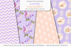 Lavender Seamless Pattern, lavender digital papers graphics Product Image 1