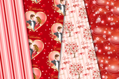 Valentine Day Seamless Pattern, valentine love digital paper Product Image 2