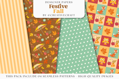 Fall Autumn Seamless Pattern, fall autumn digital papers Product Image 1