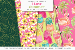 Tropical Summer Seamless pattern, watermelon digital paper Product Image 1