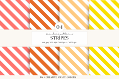 Stripes Seamless Patterns, rainbow digital papers designs Product Image 1