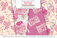 Sweet Valentine Seamless Pattern, valentine digital papers Product Image 1