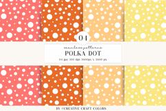 Polka Dot Seamless Patterns, rainbow digital papers, bright Product Image 1