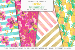 Summer Pineapple Seamless Pattern, pineapple digital papers Product Image 1