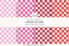 Chess Board Seamless Patterns, rainbow digital papers design Product Image 1