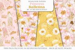 Princess Ballerina Seamless Pattern, ballet digital paper Product Image 1