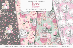 Valentine Day Seamless Pattern, valentine love digital paper Product Image 1
