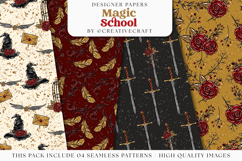 Wizard Magic School Seamless Pattern, wizard digital paper Product Image 1