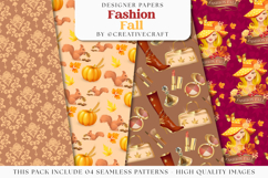 Fall Autumn Seamless Pattern, fall autumn digital papers Product Image 1