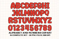 Christmas Alphabet png clipart, christmas letters doodle Product Image 2