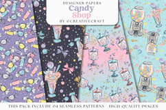 Candy Shop Seamless Pattern, candy shop digital papers Product Image 1