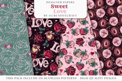 Valentine Day Seamless Pattern, valentine love digital paper Product Image 1