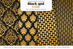 Black Gold Seamless Patterns, black gold digital papers Product Image 1