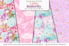 Little Butterfly Seamless Pattern, butterfly digital papers Product Image 1