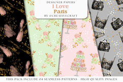 Love Paris Seamless Pattern, fashion chic digital paper Product Image 1