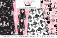 Love Paris Seamless Pattern, fashion chic digital paper Product Image 1