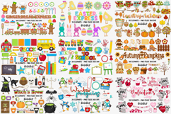 All Holiday Cliparts Mega Bundle, png cliparts, illustration Product Image 5
