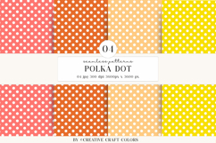 Polka Dot Seamless Patterns, rainbow digital papers, bright Product Image 1