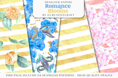 Romance Blooms Seamless Pattern, roses blooms digital paper Product Image 1
