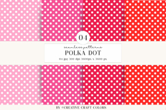 Polka Dot Seamless Patterns, rainbow digital papers, bright Product Image 1