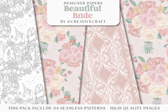 Beautiful Bride Seamless Pattern, wedding digital papers Product Image 1
