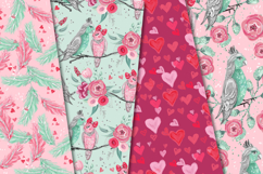 Love Birds Seamless Pattern, love birds digital papers Product Image 3