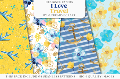 I Love Travel Seamless Pattern, i love travel digital papers Product Image 1