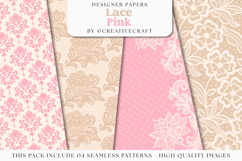 Lace Pink Seamless Pattern, lace pink digital paper graphics Product Image 3