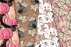 Pink Pumpkin Seamless Pattern, pink pumkin digital papers Product Image 3