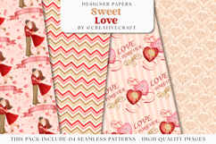 Valentine Day Seamless Pattern, valentine love digital paper Product Image 1