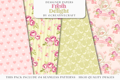 Floral Seamless Pattern, flowers roses digital paper graphic Product Image 1
