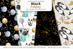 Black Friday Seamless Pattern, black friday digital papers Product Image 1