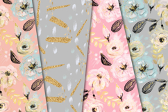 Flowers Roses Seamless Pattern, flowers roses digital papers Product Image 4