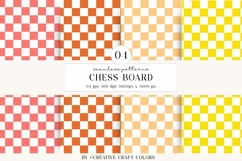 Chess Board Seamless Patterns, rainbow digital papers design Product Image 1