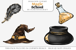 Wizard Magic School PNG clipart, magic school illustrations Product Image 1