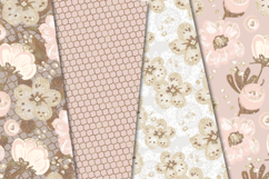 Blush Glitter Seamless Pattern, roses flowers digital papers Product Image 2